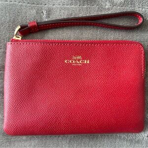 Coach Red Leather Wristlet